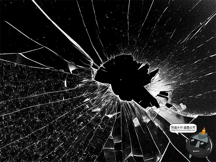 图片[4]-破碎玻璃碎片裂纹残渣肌理背景底纹特效做旧JPG黑底图片合成素材-设计猿