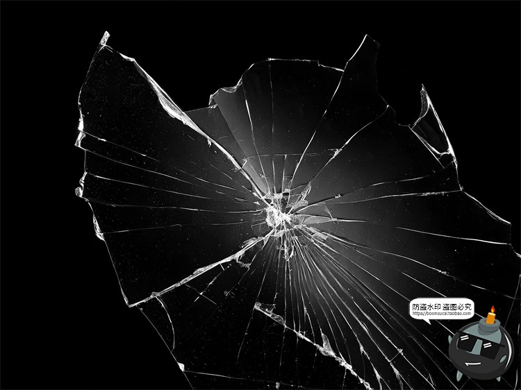 图片[7]-破碎玻璃碎片裂纹残渣肌理背景底纹特效做旧JPG黑底图片合成素材-设计猿