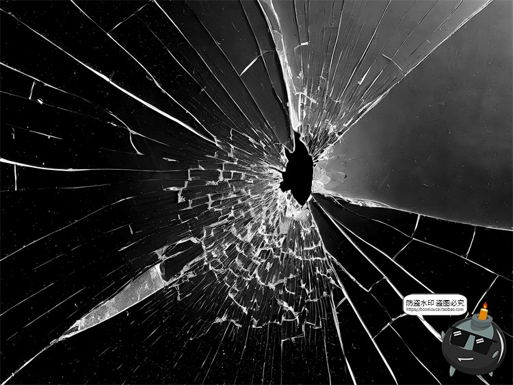 图片[9]-破碎玻璃碎片裂纹残渣肌理背景底纹特效做旧JPG黑底图片合成素材-设计猿