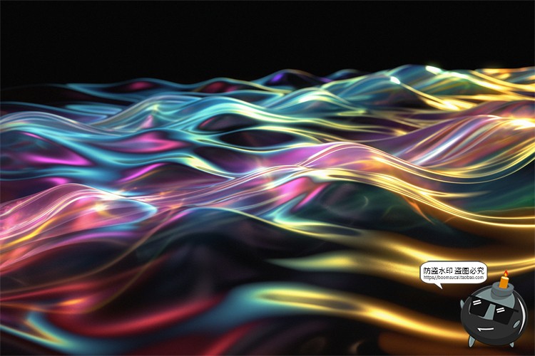 绚丽幻彩折射全息彩虹生动波浪科幻未来背景底纹壁纸JPG图片素材-设计猿