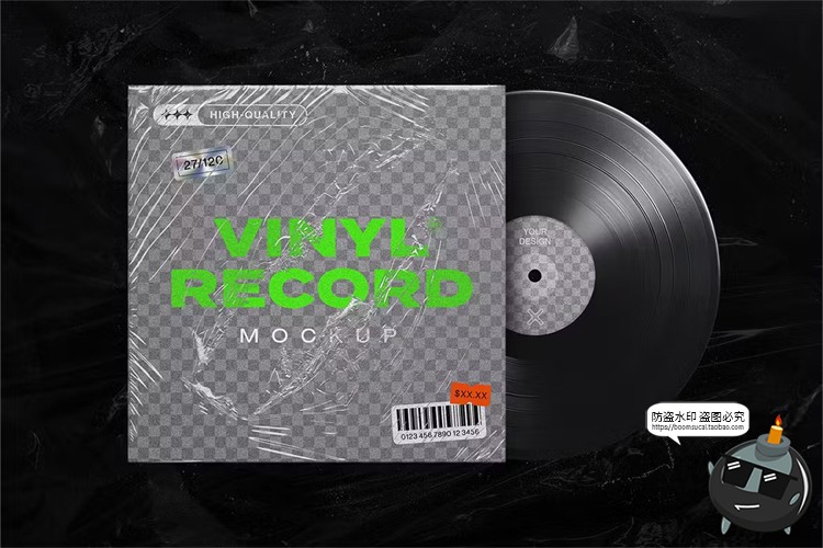 图片[2]-透明塑料薄膜CD音乐专辑包装模型展示效果贴图样机PSD模板PS素材-设计猿