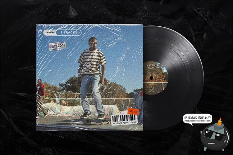 图片[3]-透明塑料薄膜CD音乐专辑包装模型展示效果贴图样机PSD模板PS素材-设计猿