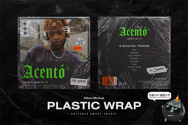 图片[5]-透明塑料薄膜CD音乐专辑包装模型展示效果贴图样机PSD模板PS素材-设计猿