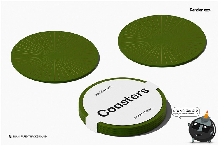 图片[4]-圆形餐垫隔热防烫餐桌饮料咖啡杯垫橡胶防滑垫样机PSD模板PS素材-设计猿