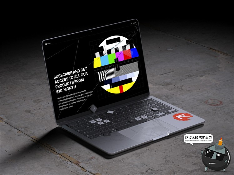 图片[5]-潮流物料复古废土工业风数码科技文具包装场景样机PSD模板PS素材-设计猿