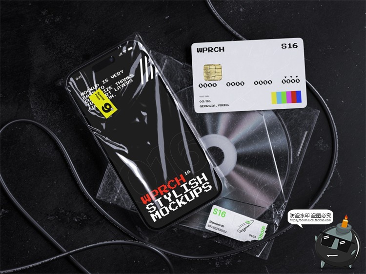 图片[12]-潮流物料复古废土工业风数码科技文具包装场景样机PSD模板PS素材-设计猿