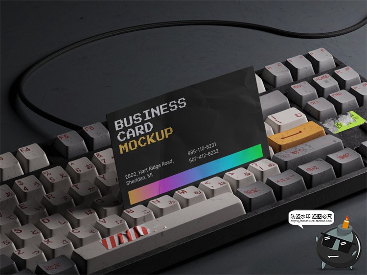 图片[14]-潮流物料复古废土工业风数码科技文具包装场景样机PSD模板PS素材-设计猿