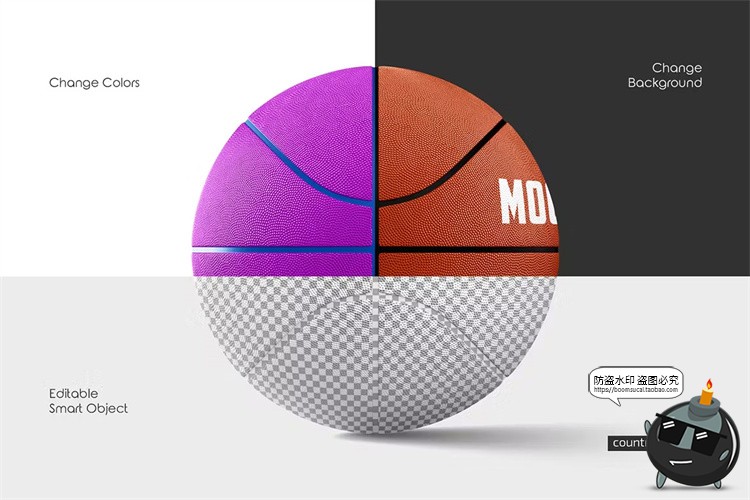 图片[7]-篮球模型品牌logo标识图案花纹智能贴图PSD模板PS样机效果图素材-设计猿