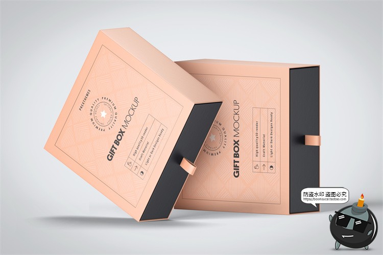 图片[5]-抽拉式礼品礼物纸盒模型品牌logo标识图标贴图样机PSD模板PS素材-设计猿