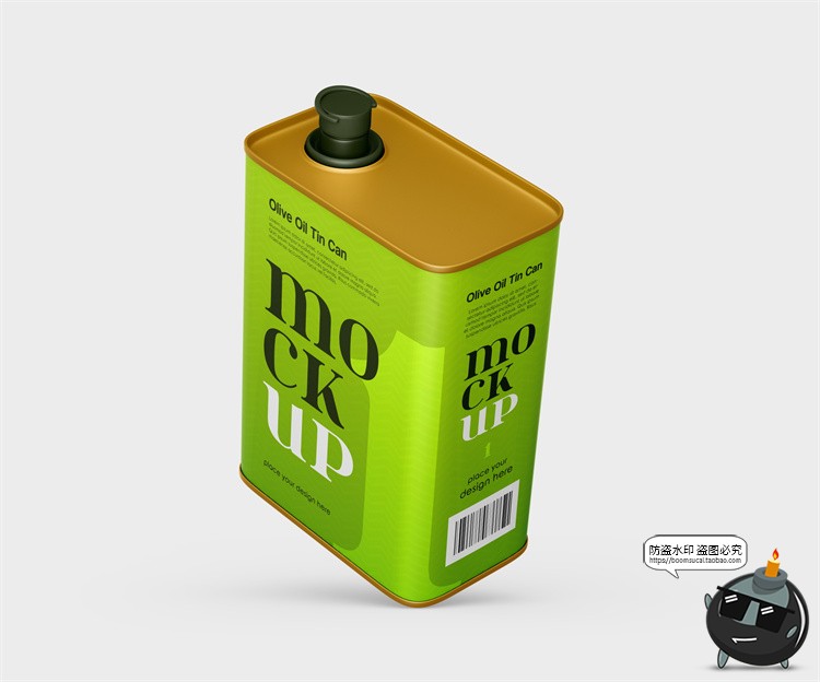 图片[4]-长方形橄榄油压缩金属锡罐头品牌包装标签贴图PSD模板样机PS素材-设计猿