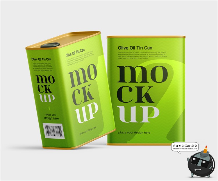 图片[7]-长方形橄榄油压缩金属锡罐头品牌包装标签贴图PSD模板样机PS素材-设计猿