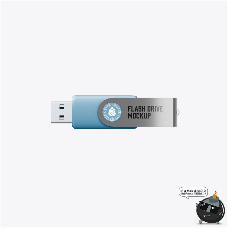 图片[2]-办公U盘储存盘旋转外壳USB企业VI品牌logo贴图展示PSD样机PS素材-设计猿