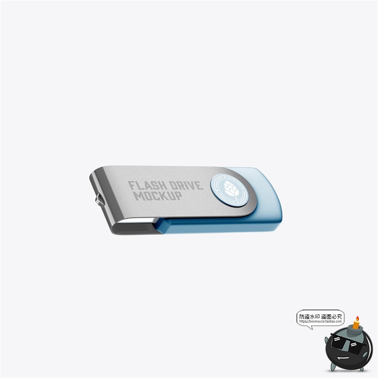 图片[4]-办公U盘储存盘旋转外壳USB企业VI品牌logo贴图展示PSD样机PS素材-设计猿