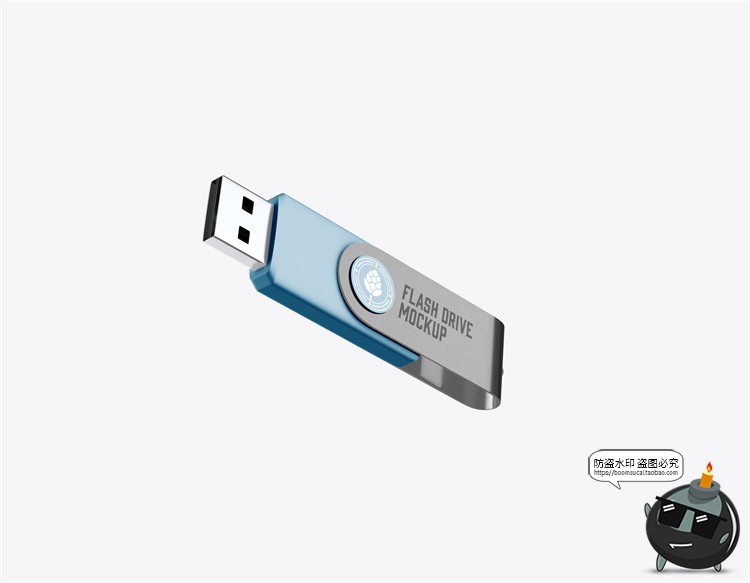 图片[5]-办公U盘储存盘旋转外壳USB企业VI品牌logo贴图展示PSD样机PS素材-设计猿