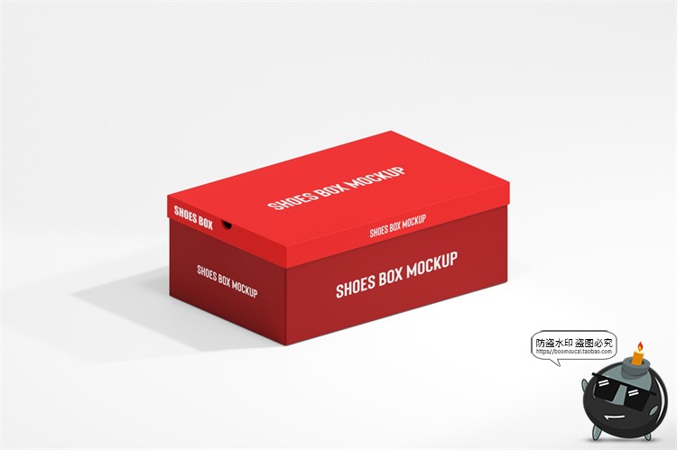 图片[1]-潮牌极简鞋盒纸盒长方形包装盒瓦楞纸天地盒PSD包装样机模板素材-设计猿
