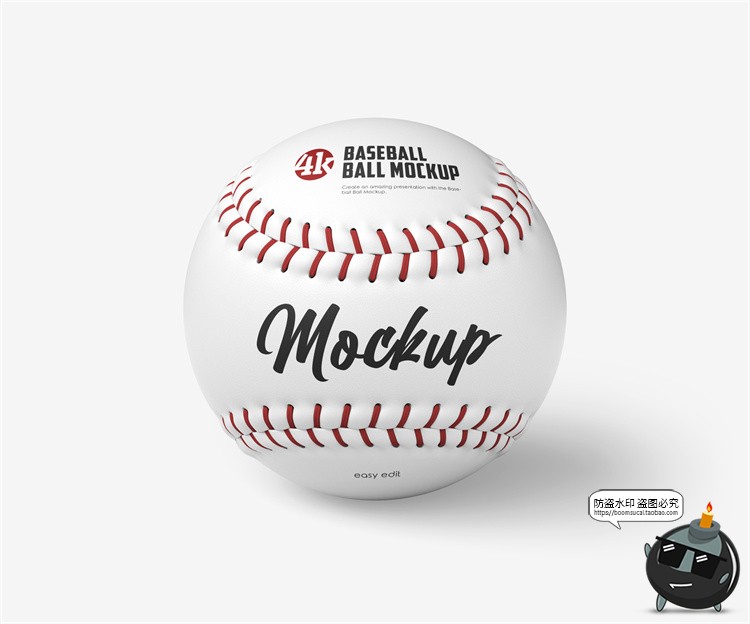 图片[3]-棒球模型球身球体logo标识徽标签名印花图案贴图模板PSD样机素材-设计猿