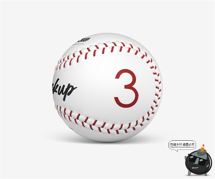 图片[5]-棒球模型球身球体logo标识徽标签名印花图案贴图模板PSD样机素材-设计猿