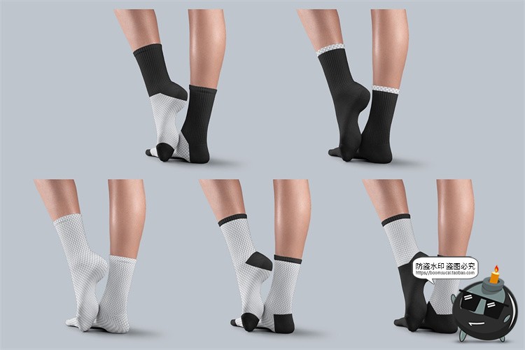 图片[3]-女模特长筒运动弹力中筒袜子图脚模展示效果图样机PSD模板PS素材-设计猿