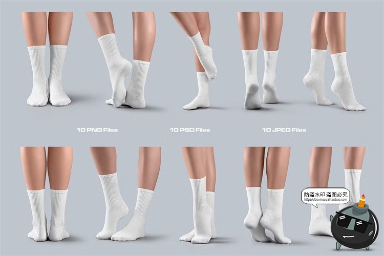 图片[4]-女模特长筒运动弹力中筒袜子图脚模展示效果图样机PSD模板PS素材-设计猿