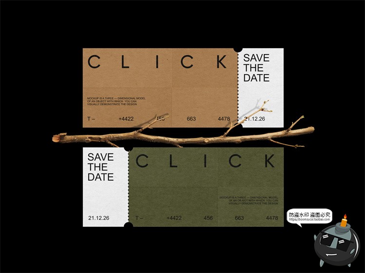 图片[3]-潮物文创环保牛皮纸名片信封信纸文具VI应用案例样机PSD模板素材-设计猿