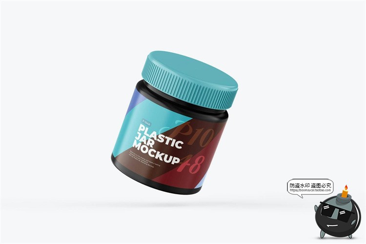 图片[3]-花生酱果酱塑料容器罐小圆瓶模型品牌包装贴图样机PSD模板PS素材-设计猿