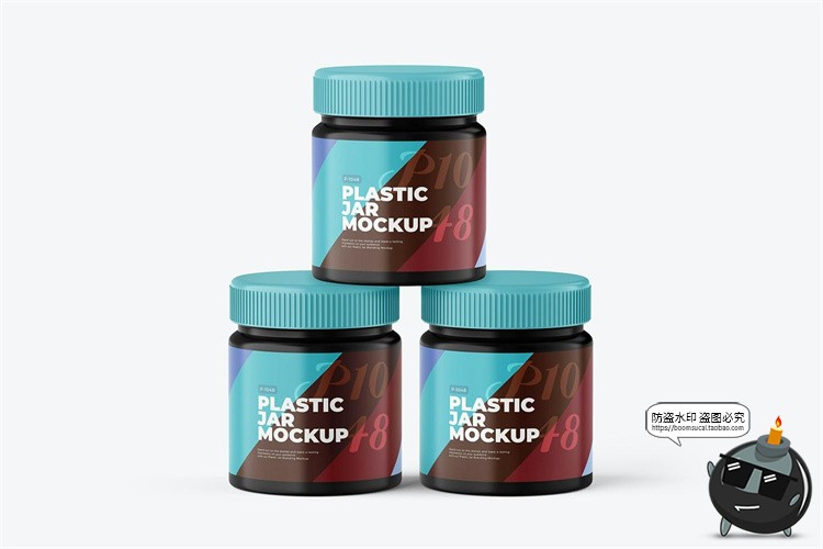 图片[4]-花生酱果酱塑料容器罐小圆瓶模型品牌包装贴图样机PSD模板PS素材-设计猿