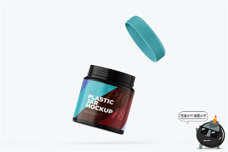 花生酱果酱塑料容器罐小圆瓶模型品牌包装贴图样机PSD模板PS素材-设计猿