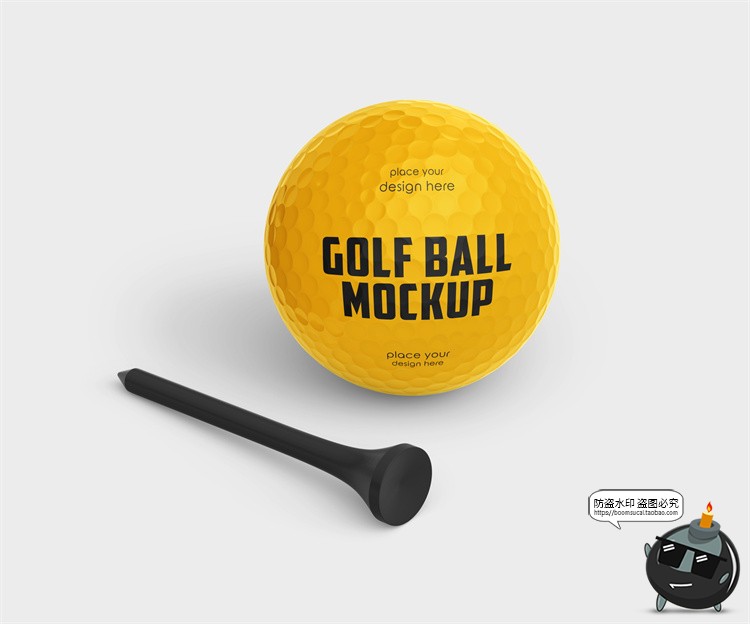 图片[5]-高尔夫球圆赛球模型品牌logo标识贴图效果展示样机PSD模板PS素材-设计猿
