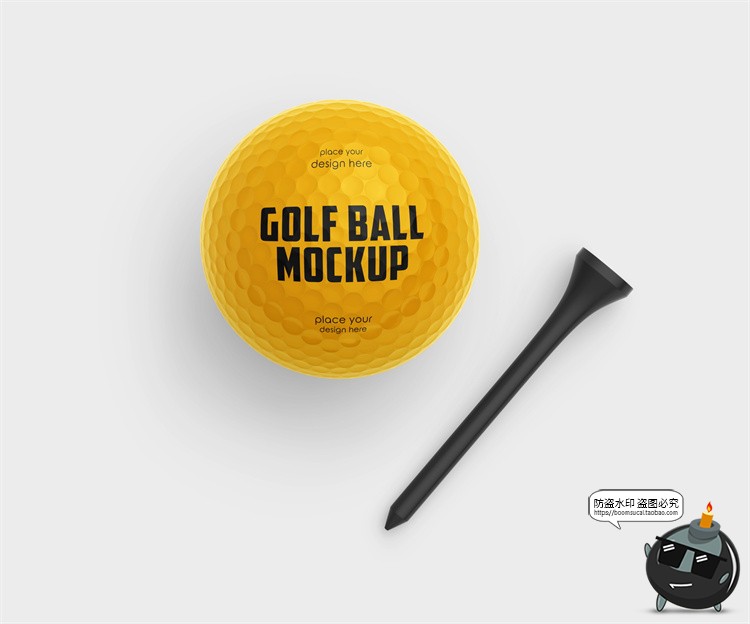 图片[6]-高尔夫球圆赛球模型品牌logo标识贴图效果展示样机PSD模板PS素材-设计猿