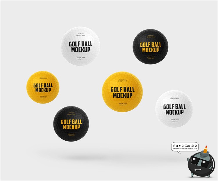 图片[8]-高尔夫球圆赛球模型品牌logo标识贴图效果展示样机PSD模板PS素材-设计猿