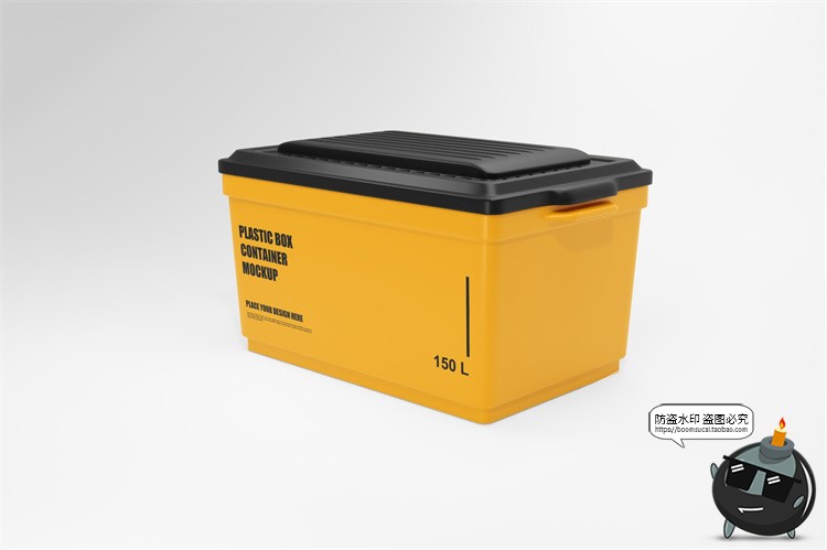 图片[4]-塑料哑光收纳箱子搬家箱模型品牌logo标识贴图样机PSD模板PS素材-设计猿