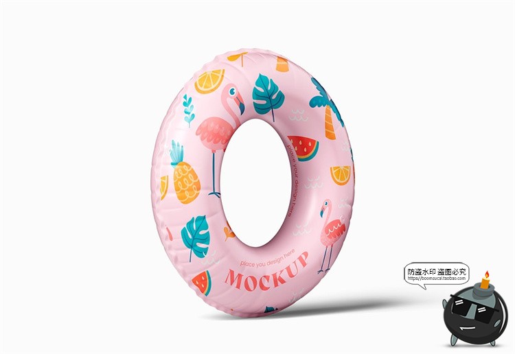 图片[11]-充气儿童游泳圈浮力救生圈印花图案贴图展示效果样机PSD模板素材-设计猿
