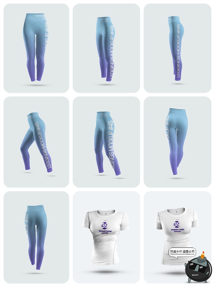 图片[2]-女式瑜伽服运动背心运动款健身服紧身衣图案贴图样机PSD模板素材-设计猿