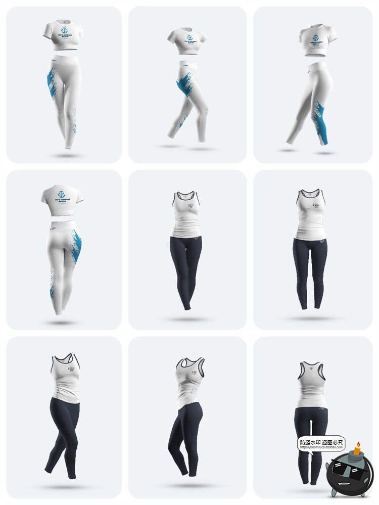 图片[4]-女式瑜伽服运动背心运动款健身服紧身衣图案贴图样机PSD模板素材-设计猿