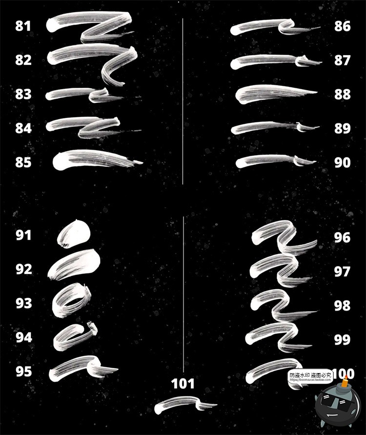 图片[7]-油漆画水彩手绘涂鸦装饰元素后期合成brush画笔ABR格式PS笔刷素材-设计猿