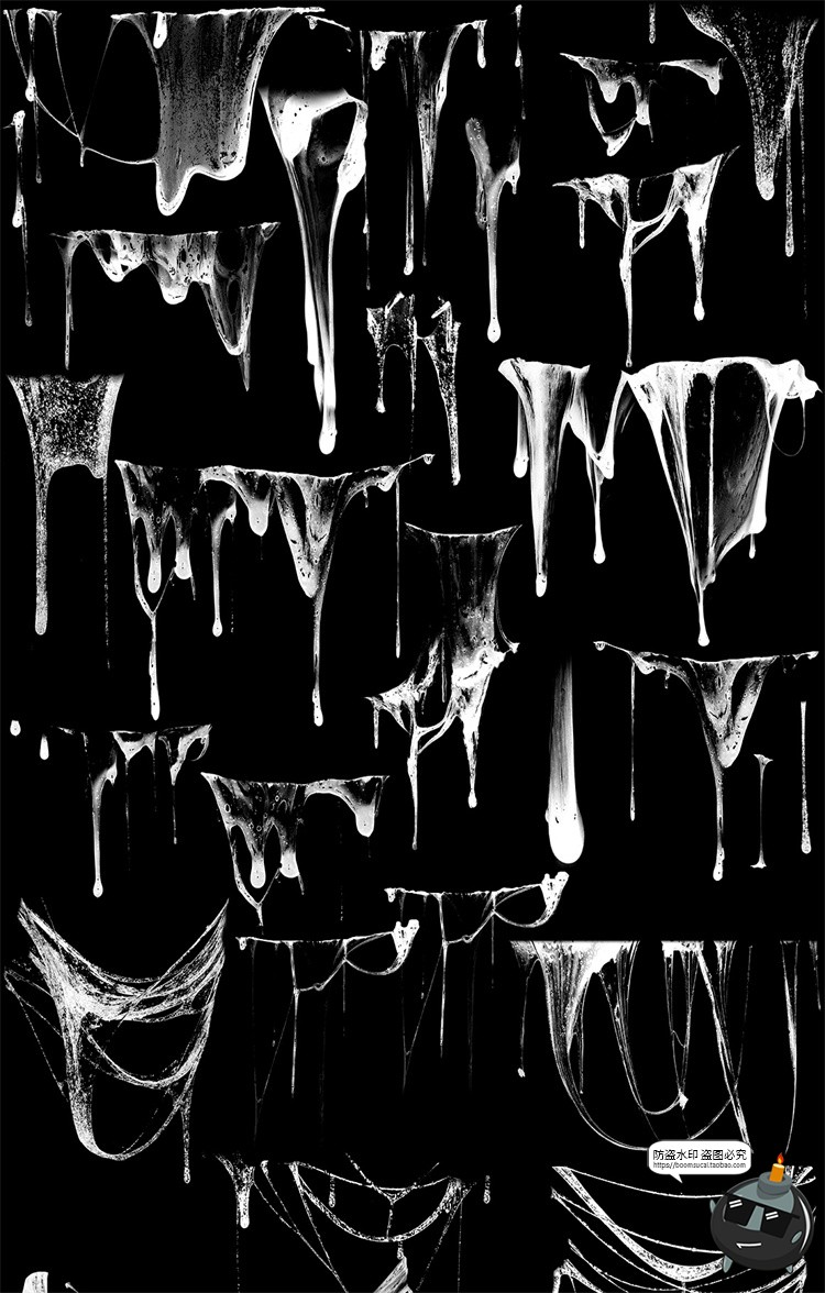 图片[2]-恐怖粘液滴流怪物万圣节海报后期合成元素ABR笔刷附带ASL样式素材-设计猿