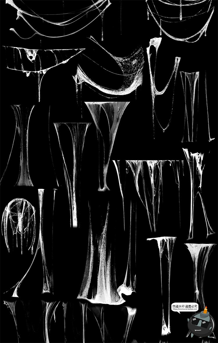 图片[3]-恐怖粘液滴流怪物万圣节海报后期合成元素ABR笔刷附带ASL样式素材-设计猿