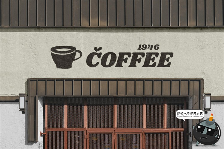图片[7]-咖啡店品牌门头场景咖啡杯LOGO展示vi提案贴图样机PSD模板PS素材-设计猿