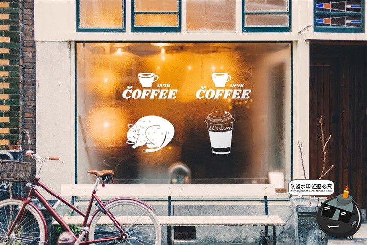 图片[11]-咖啡店品牌门头场景咖啡杯LOGO展示vi提案贴图样机PSD模板PS素材-设计猿