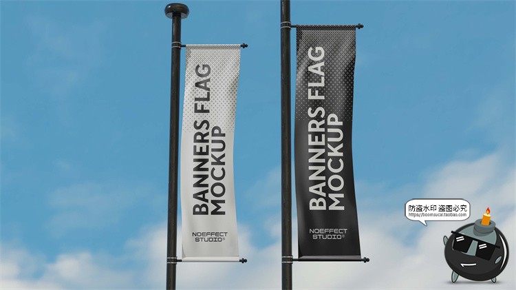 图片[5]-户外品牌广告海报道旗刀旗宣传旗帜作品贴图PSD模板样机PS素材-设计猿