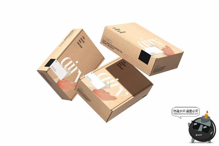 图片[6]-牛皮纸快递打包飞机盒纸盒产品包装样机展示效果图PSD模板PS素材-设计猿