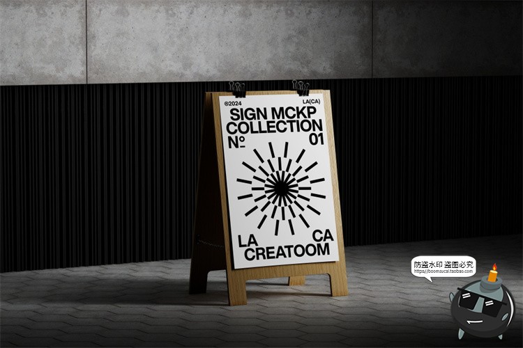 图片[10]-工业风店招导视海报架灯箱VI应用样机效果图展示PSD模板PS素材-设计猿