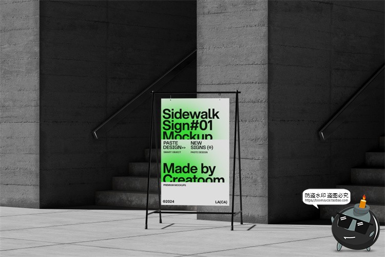 图片[11]-工业风店招导视海报架灯箱VI应用样机效果图展示PSD模板PS素材-设计猿