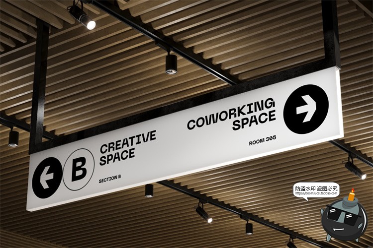 图片[13]-工业风店招导视海报架灯箱VI应用样机效果图展示PSD模板PS素材-设计猿