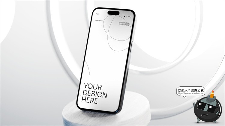 图片[1]-iPhone手机屏幕展示干净白色背景APP演示贴图PSD模板PS样机素材-设计猿