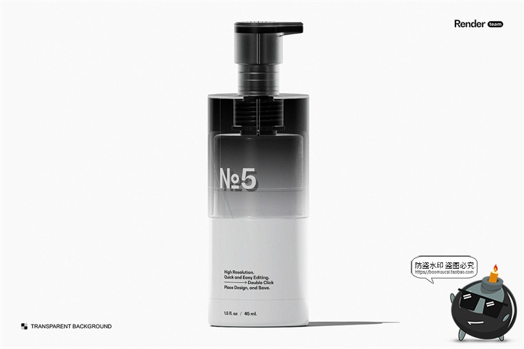 图片[3]-美容护肤品洗面奶泡沫按压泵瓶乳液分装瓶产品包装样机PSD素材-设计猿