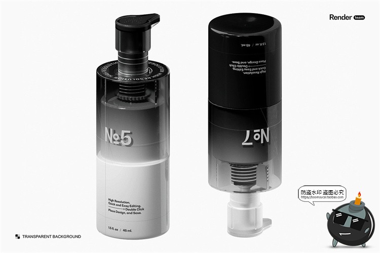 图片[7]-美容护肤品洗面奶泡沫按压泵瓶乳液分装瓶产品包装样机PSD素材-设计猿