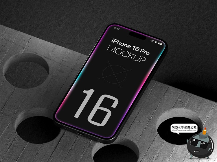 图片[7]-工业风 iPhone 16 Pro手机广告App界面贴图展示样机PSD模板PS素材-设计猿