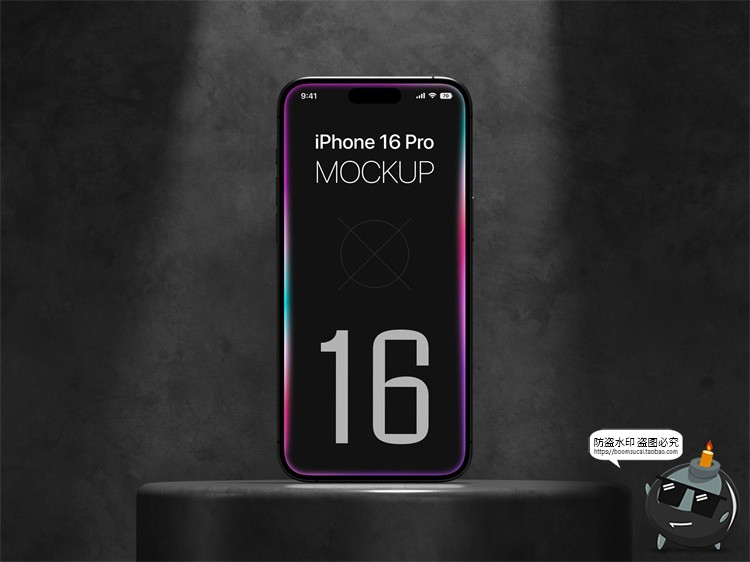 图片[9]-工业风 iPhone 16 Pro手机广告App界面贴图展示样机PSD模板PS素材-设计猿