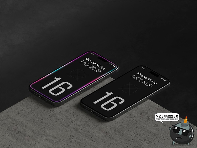 图片[13]-工业风 iPhone 16 Pro手机广告App界面贴图展示样机PSD模板PS素材-设计猿